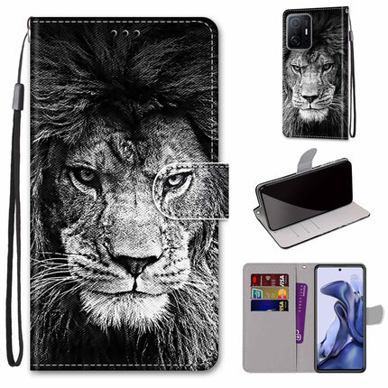 Coloured Drawing Cross Texture Horizontal Flip PU Phone Leather Case with Holder & Card Slots & Wallet & Lanyard(Colorful Layer, For Xiaomi Mi 11T / 11T Pro