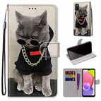 For Samsung Galaxy A03s 166mm Version / Golden Chain Grey Cat