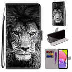 For Samsung Galaxy A03s 166mm Version / Black and White Lion Head