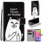 For Samsung Galaxy A03s 166mm Version / Middle Finger White Cat