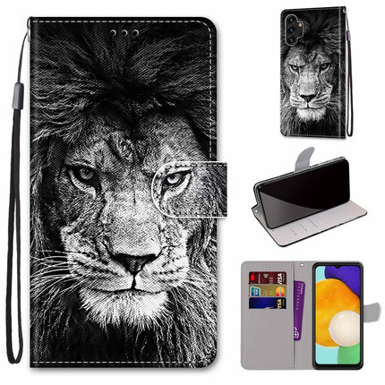 Coloured Drawing Cross Texture Horizontal Flip PU Phone Leather Case with Holder & Card Slots & Wallet & Lanyard(Colorful Layer, For Samsung Galaxy A13 4G