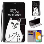 For Samsung Galaxy A13 4G / Middle Finger White Cat