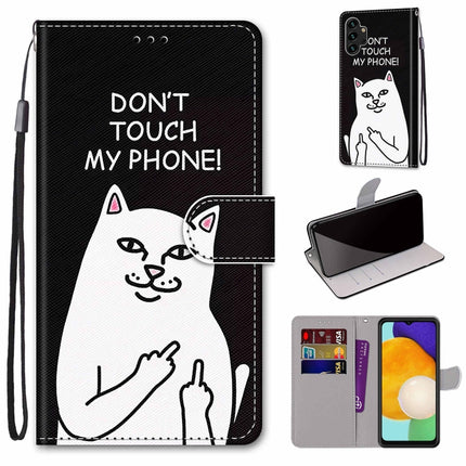 Coloured Drawing Cross Texture Horizontal Flip PU Phone Leather Case with Holder & Card Slots & Wallet & Lanyard(Colorful Layer, For Samsung Galaxy A13 4G
