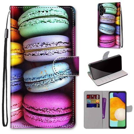 Coloured Drawing Cross Texture Horizontal Flip PU Phone Leather Case with Holder & Card Slots & Wallet & Lanyard(Colorful Layer, For Samsung Galaxy A13 4G