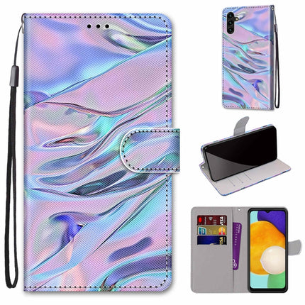 Coloured Drawing Cross Texture Horizontal Flip PU Phone Leather Case with Holder & Card Slots & Wallet & Lanyard(Colorful Layer, For Samsung Galaxy A13 5G