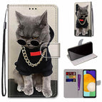 For Samsung Galaxy A13 5G / Golden Chain Grey Cat