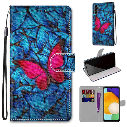 Coloured Drawing Cross Texture Horizontal Flip PU Phone Leather Case with Holder & Card Slots & Wallet & Lanyard(Colorful Layer, For Samsung Galaxy A13 5G