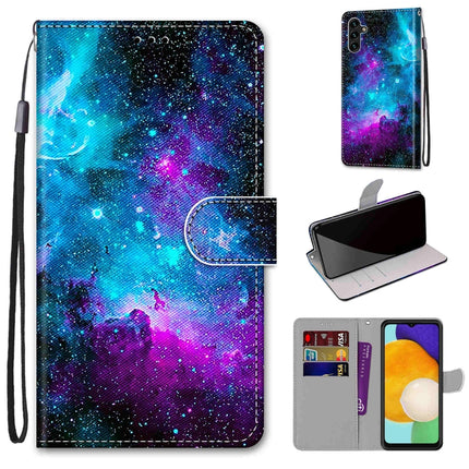 Coloured Drawing Cross Texture Horizontal Flip PU Phone Leather Case with Holder & Card Slots & Wallet & Lanyard(Colorful Layer, For Samsung Galaxy A13 5G