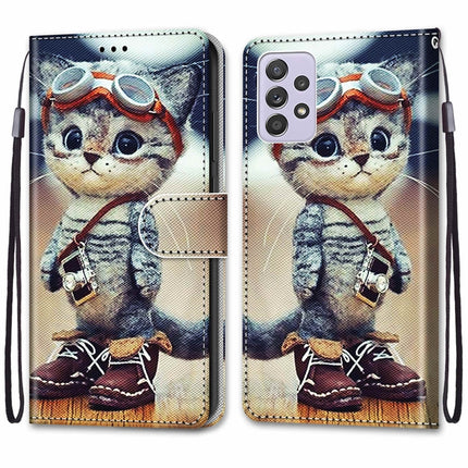 Coloured Drawing Cross Texture Horizontal Flip PU Phone Leather Case with Holder & Card Slots & Wallet & Lanyard(Colorful Layer, For Samsung Galaxy A33 5G