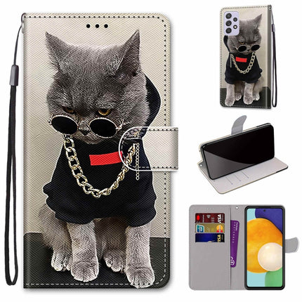 Coloured Drawing Cross Texture Horizontal Flip PU Phone Leather Case with Holder & Card Slots & Wallet & Lanyard(Colorful Layer, For Samsung Galaxy A33 5G