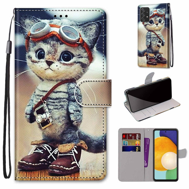 Coloured Drawing Cross Texture Horizontal Flip PU Phone Leather Case with Holder & Card Slots & Wallet & Lanyard(Colorful Layer, For Samsung Galaxy A53 5G Global