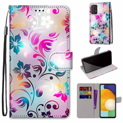 Coloured Drawing Cross Texture Horizontal Flip PU Phone Leather Case with Holder & Card Slots & Wallet & Lanyard(Colorful Layer, For Samsung Galaxy A53 5G Global