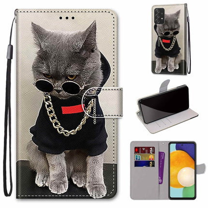 Coloured Drawing Cross Texture Horizontal Flip PU Phone Leather Case with Holder & Card Slots & Wallet & Lanyard(Colorful Layer, For Samsung Galaxy A53 5G Global