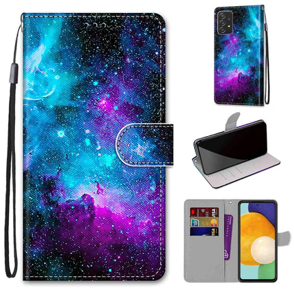 Coloured Drawing Cross Texture Horizontal Flip PU Phone Leather Case with Holder & Card Slots & Wallet & Lanyard(Colorful Layer, For Samsung Galaxy A53 5G Global