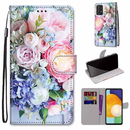 Coloured Drawing Cross Texture Horizontal Flip PU Phone Leather Case with Holder & Card Slots & Wallet & Lanyard(Colorful Layer, For Samsung Galaxy A53 5G Global