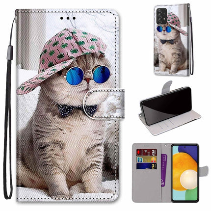 Coloured Drawing Cross Texture Horizontal Flip PU Phone Leather Case with Holder & Card Slots & Wallet & Lanyard(Colorful Layer, For Samsung Galaxy A53 5G Global