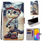 For Samsung Galaxy M52 5G / Leather Shoes Cat