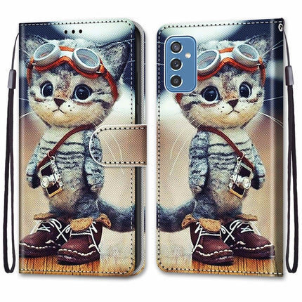 Coloured Drawing Cross Texture Horizontal Flip PU Phone Leather Case with Holder & Card Slots & Wallet & Lanyard(Colorful Layer, For Samsung Galaxy M52 5G