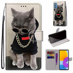 For Samsung Galaxy M52 5G / Golden Chain Grey Cat