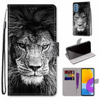 For Samsung Galaxy M52 5G / Black and White Lion Head