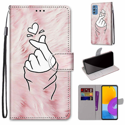 Coloured Drawing Cross Texture Horizontal Flip PU Phone Leather Case with Holder & Card Slots & Wallet & Lanyard(Colorful Layer, For Samsung Galaxy M52 5G
