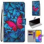 For Samsung Galaxy M52 5G / Big Red Butterfly On Blue