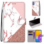 For Samsung Galaxy M52 5G / Stitching Pink Stone Pattern