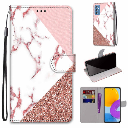 Coloured Drawing Cross Texture Horizontal Flip PU Phone Leather Case with Holder & Card Slots & Wallet & Lanyard(Colorful Layer, For Samsung Galaxy M52 5G