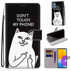 For Samsung Galaxy M52 5G / Middle Finger White Cat