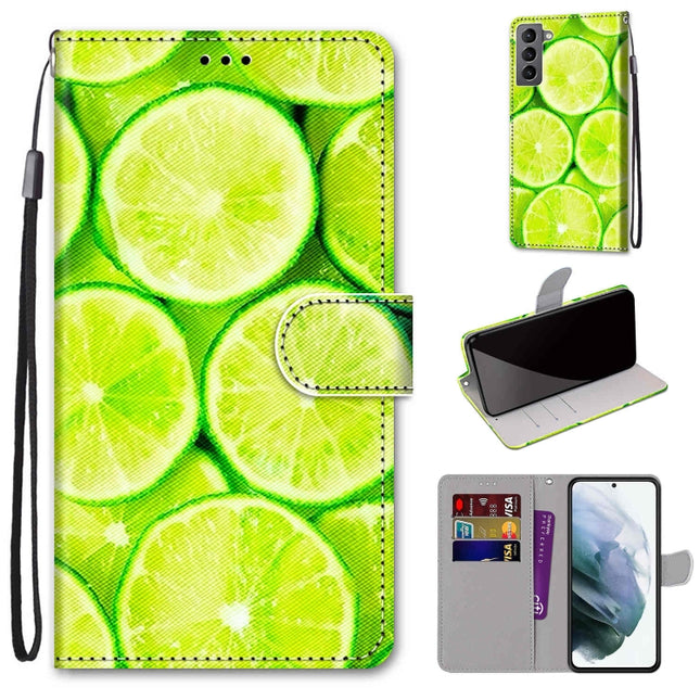 Coloured Drawing Cross Texture Horizontal Flip PU Phone Leather Case with Holder & Card Slots & Wallet & Lanyard(Colorful Layer, For Samsung Galaxy S22 5G