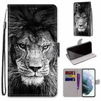 For Samsung Galaxy S22 5G / Black and White Lion Head