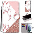 For Samsung Galaxy S22 5G / Stitching Pink Stone Pattern