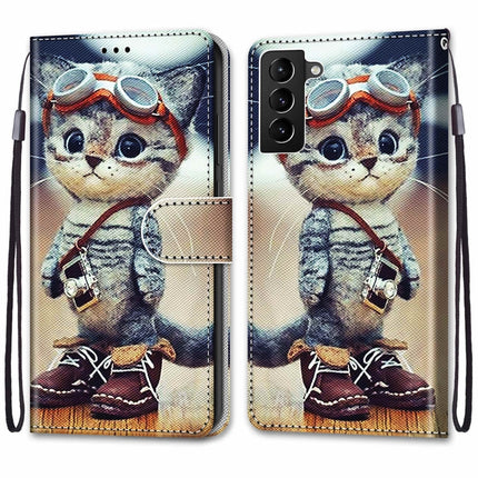 Coloured Drawing Cross Texture Horizontal Flip PU Phone Leather Case with Holder & Card Slots & Wallet & Lanyard(Colorful Layer, For Samsung Galaxy S22+ 5G