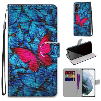 Coloured Drawing Cross Texture Horizontal Flip PU Phone Leather Case with Holder & Card Slots & Wallet & Lanyard(Colorful Layer, For Samsung Galaxy S22+ 5G