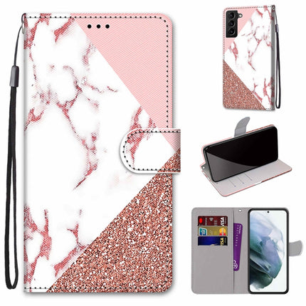 Coloured Drawing Cross Texture Horizontal Flip PU Phone Leather Case with Holder & Card Slots & Wallet & Lanyard(Colorful Layer, For Samsung Galaxy S22+ 5G