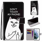 For Samsung Galaxy S22+ 5G / Middle Finger White Cat