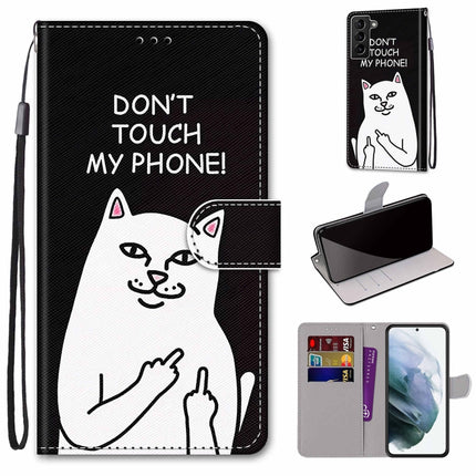 Coloured Drawing Cross Texture Horizontal Flip PU Phone Leather Case with Holder & Card Slots & Wallet & Lanyard(Colorful Layer, For Samsung Galaxy S22+ 5G