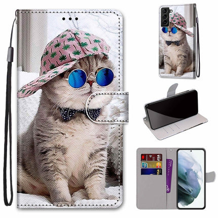 Coloured Drawing Cross Texture Horizontal Flip PU Phone Leather Case with Holder & Card Slots & Wallet & Lanyard(Colorful Layer, For Samsung Galaxy S22+ 5G