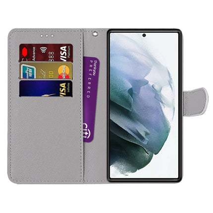 Coloured Drawing Cross Texture Horizontal Flip PU Phone Leather Case with Holder & Card Slots & Wallet & Lanyard(Colorful Layer, For Samsung Galaxy S22 Ultra 5G