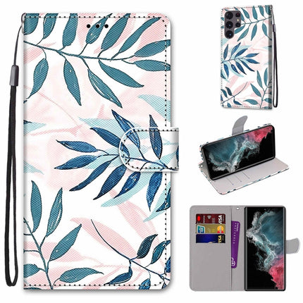 Coloured Drawing Cross Texture Horizontal Flip PU Phone Leather Case with Holder & Card Slots & Wallet & Lanyard(Colorful Layer, For Samsung Galaxy S22 Ultra 5G