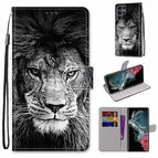 For Samsung Galaxy S22 Ultra 5G / Black and White Lion Head