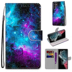 For Samsung Galaxy S22 Ultra 5G / Purple Green Starry Sky