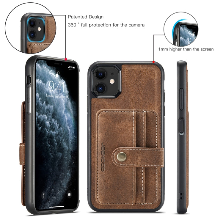 JEEHOOD RFID Blocking Anti-Theft Wallet Phone Case, For iPhone 12 mini, For iPhone 12 / 12 Pro, For iPhone 12 Pro Max, For iPhone 11, For iPhone 11 Pro, For iPhone 11 Pro Max