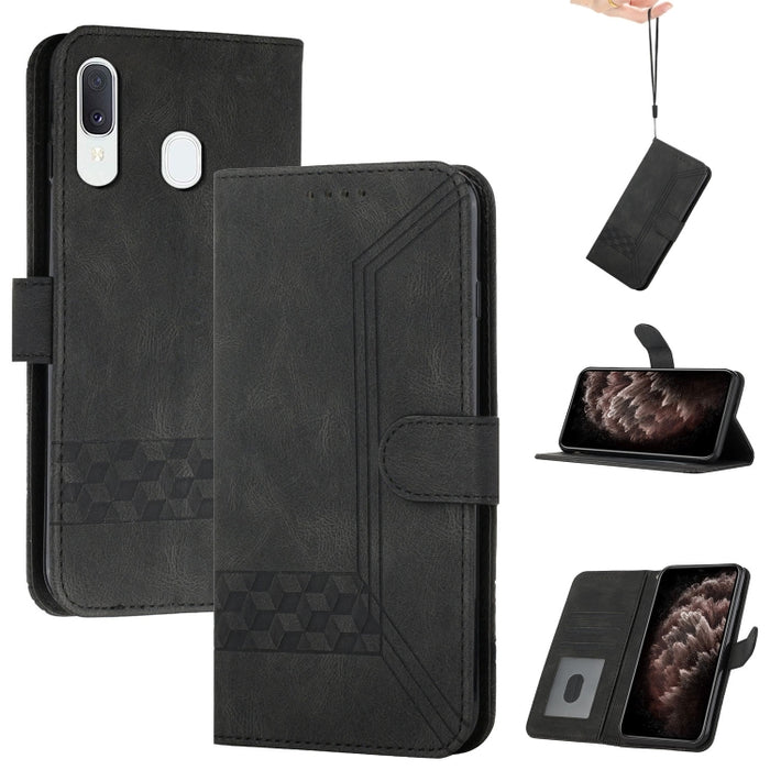 Cubic Skin Feel Flip Leather Phone Case, For Samsung Galaxy A20e, For Samsung Galaxy A20s, For Samsung Galaxy A21s, For Samsung Galaxy A21 EU Version
