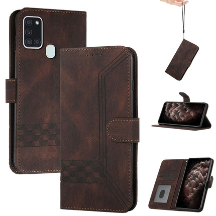 Cubic Skin Feel Flip Leather Phone Case, For Samsung Galaxy A20e, For Samsung Galaxy A20s, For Samsung Galaxy A21s, For Samsung Galaxy A21 EU Version