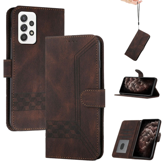 Cubic Skin Feel Flip Leather Phone Case, For Samsung Galaxy A52 5G, For Samsung Galaxy A71, For Samsung Galaxy A71 5G, For Samsung Galaxy A72 5G