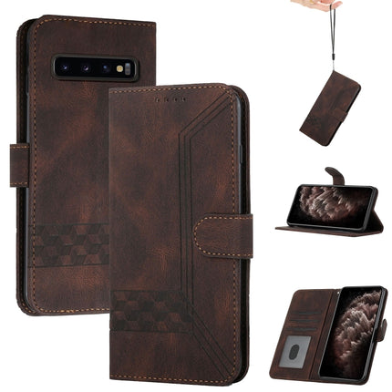 Cubic Skin Feel Flip Leather Phone Case, For Samsung Galaxy S10, For Samsung Galaxy S10e, For Samsung Galaxy S10+, For Samsung Galaxy S20