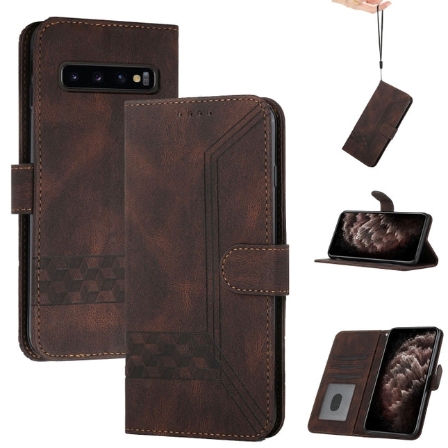 Cubic Skin Feel Flip Leather Phone Case, For Samsung Galaxy S10, For Samsung Galaxy S10e, For Samsung Galaxy S10+, For Samsung Galaxy S20