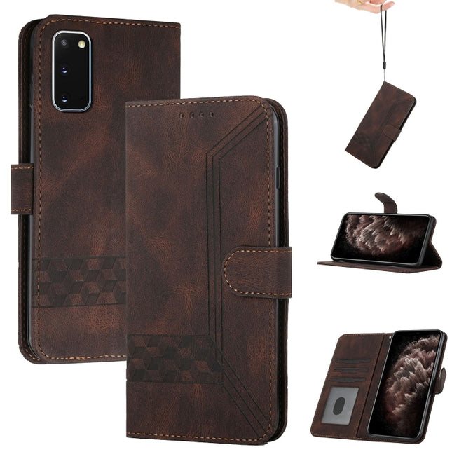 Cubic Skin Feel Flip Leather Phone Case, For Samsung Galaxy S20 FE, For Samsung Galaxy S20+, For Samsung Galaxy S20 Ultra, For Samsung Galaxy S21 5G