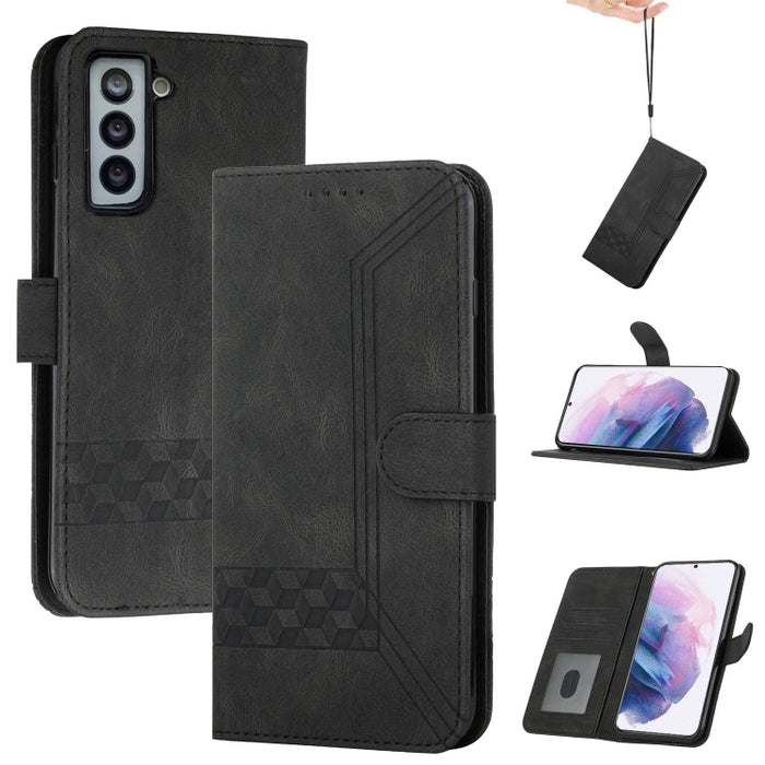 Cubic Skin Feel Flip Leather Phone Case, For Samsung Galaxy S21+ 5G, For Samsung Galaxy S21 FE 5G, For Samsung Galaxy S21 Ultra 5G, For Samsung Galaxy S22 5G